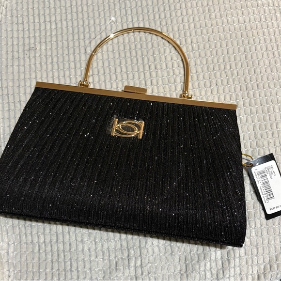 Bebe Black Clutch with Gold Accents - Picture 7 of 7